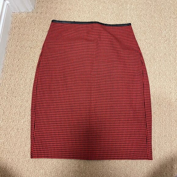 Express Houndstooth Pencil Skirt Red Black – 0 - Picture 5 of 12